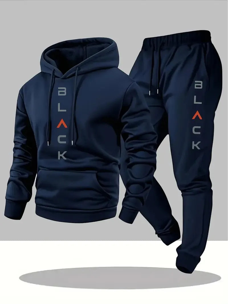 Men's Letter Print Hoodie & Pants Set
