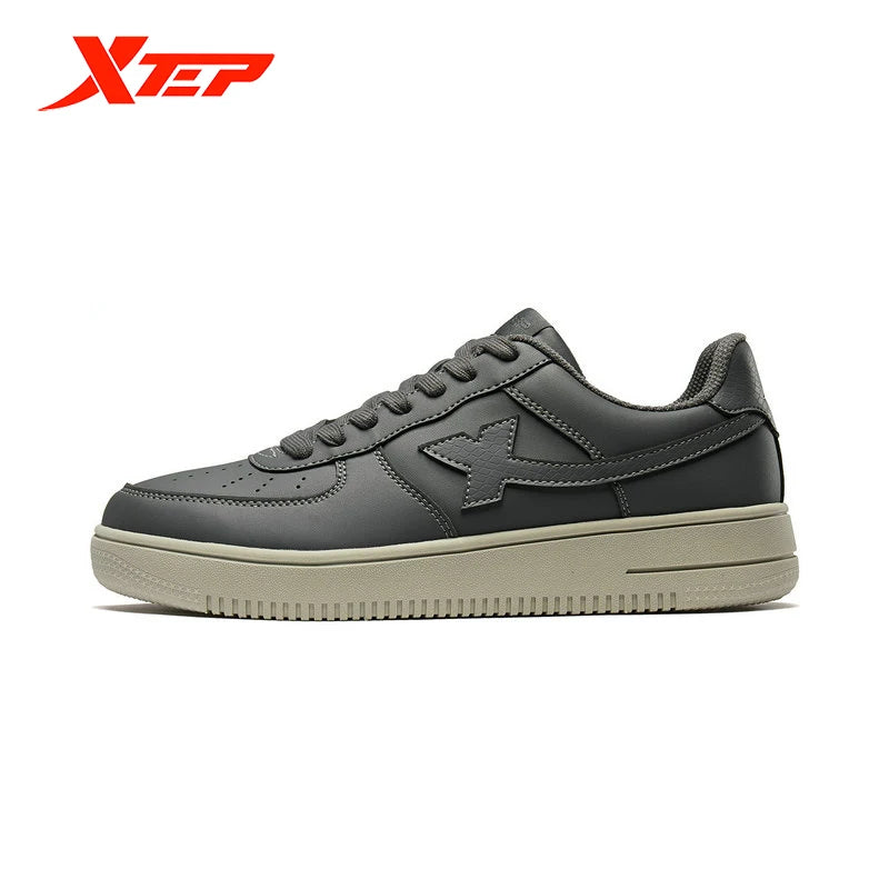 Unisex White Lace-Up Skate-Style Sneakers — product view