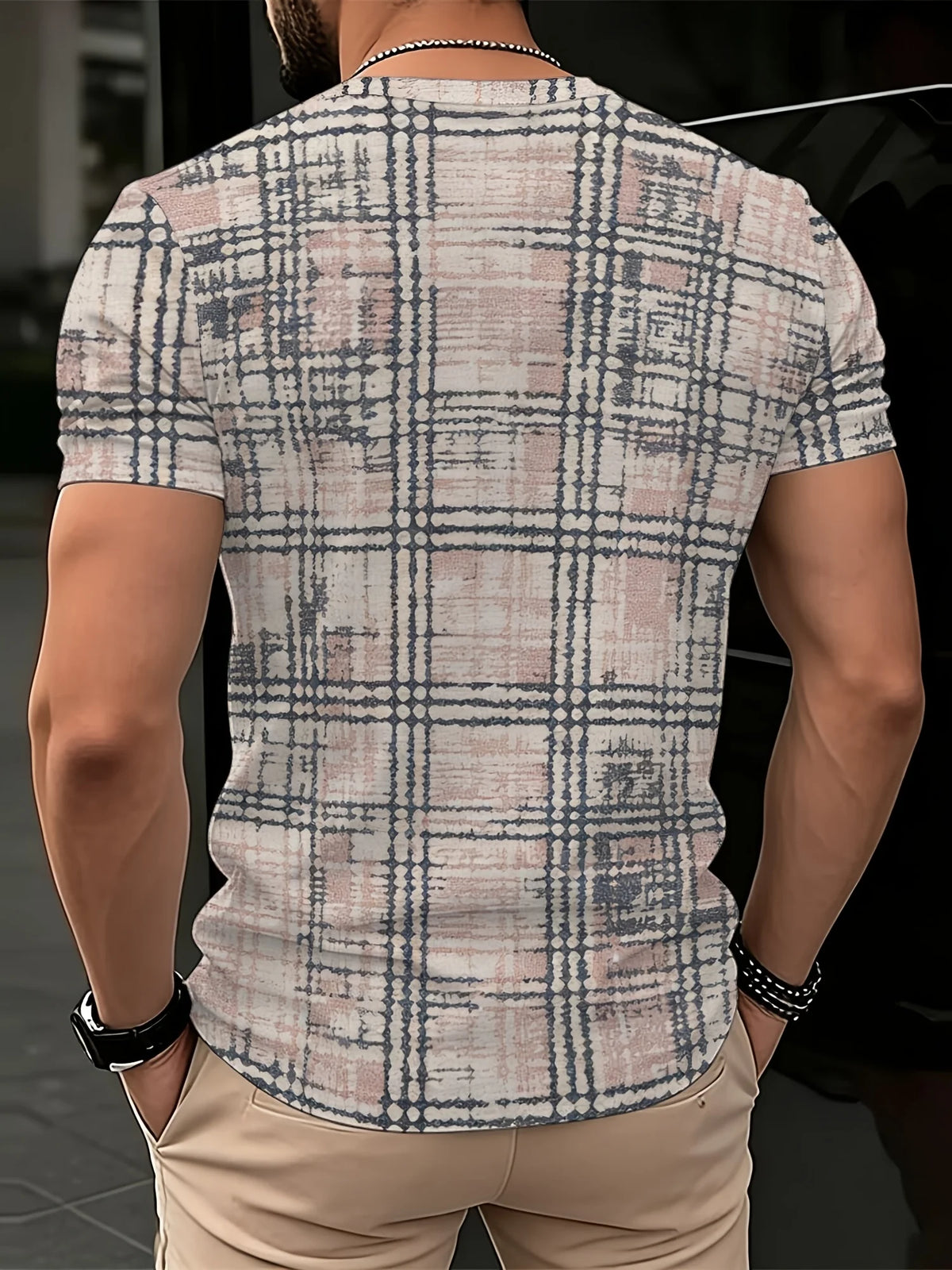 Men's Graphic Print V-Neck T-Shirt