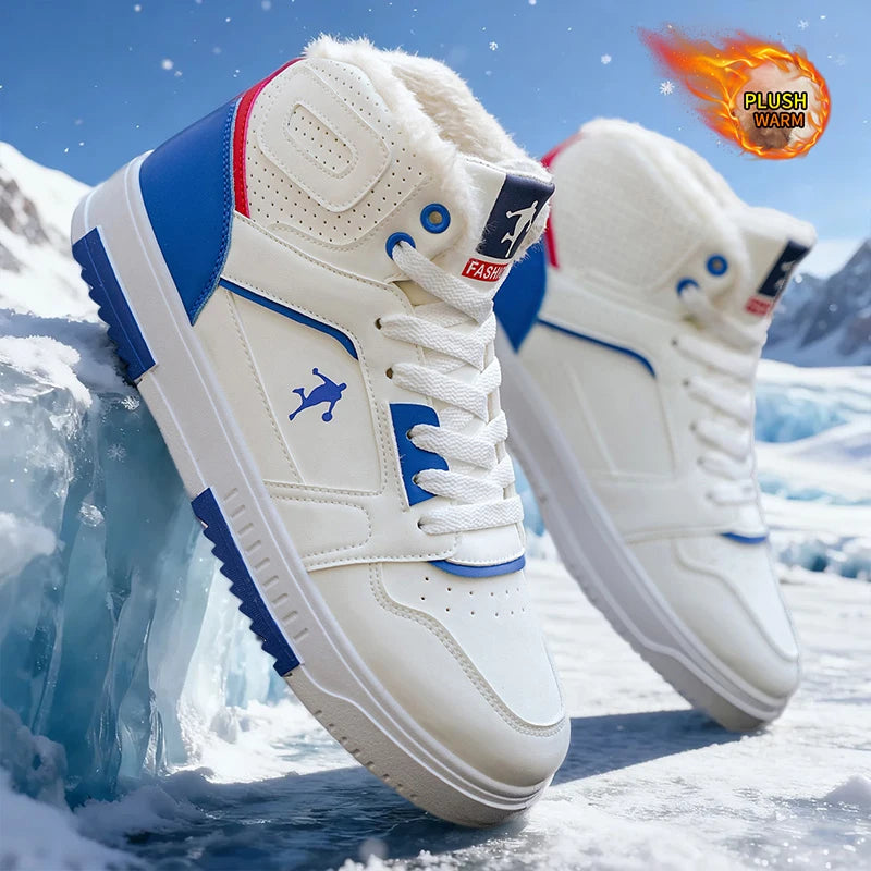Men's Textured-Collar High-Top Sneakers