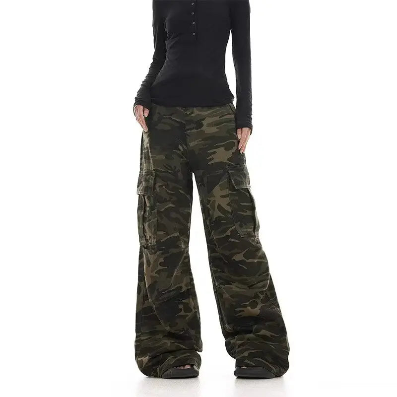 Men's Camouflage Work Pants – Multi-Pocket, Loose Wide-Leg — product view