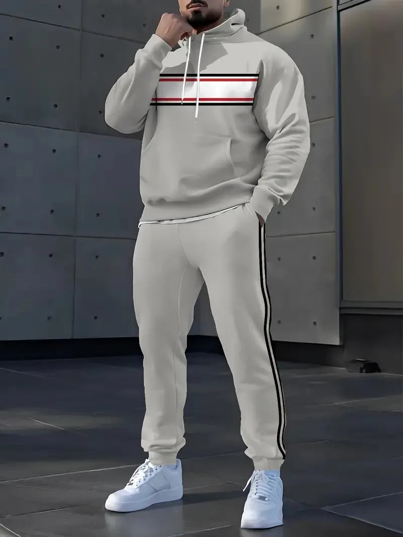 Men's Graphic Print Casual Outfit Set
