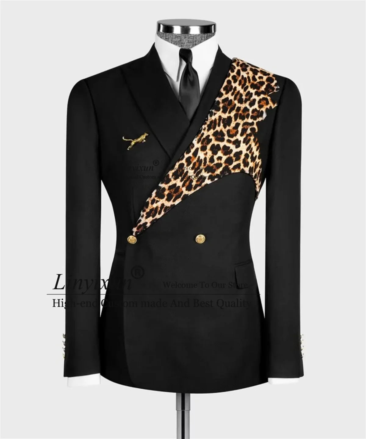 Men's Leopard Print 2-Piece Slim Fit Suit Set — product view