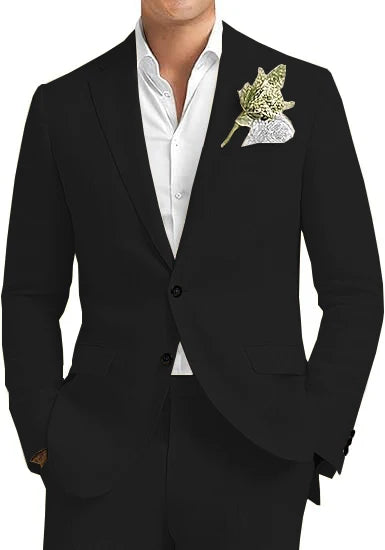 Men's Linen 2-Piece Notched Lapel Suit Set — product view