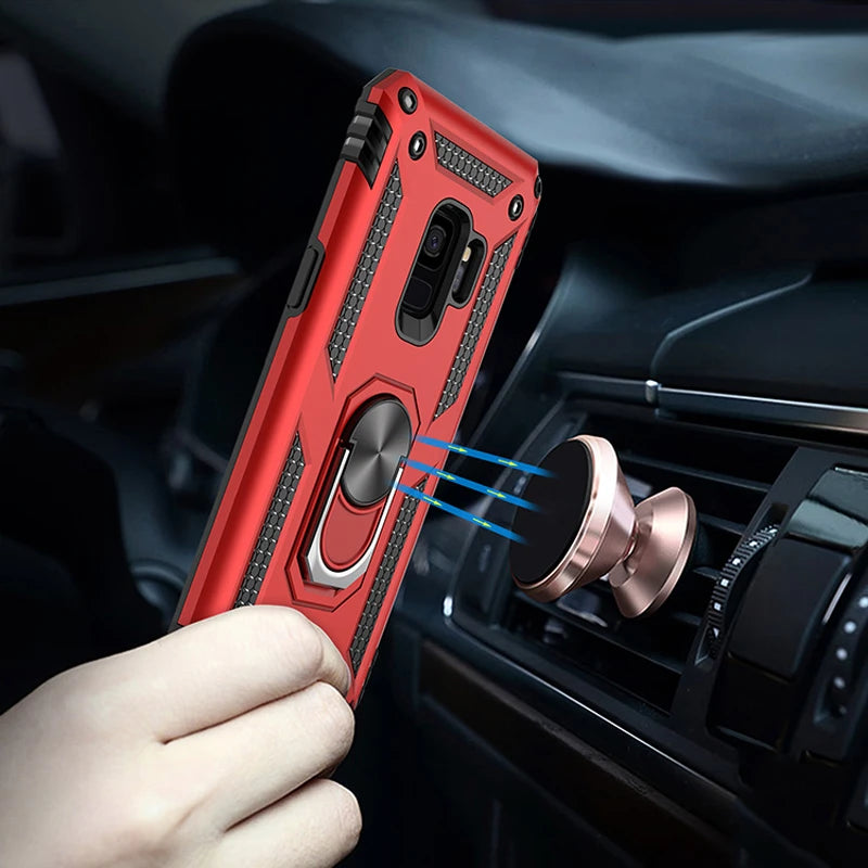 Ring Stand Phone Case for Samsung Galaxy A6 2018, S10, S10E, A6 Plus 2018, A9 2018, A70, S20, Note 9, Note 8, S10 Plus, S20 Plus, S20 Ultra, A8 2018, A8 Plus 2018, A51, A50, A71, A40, S8 Plus, S8, S9, S9 Plus