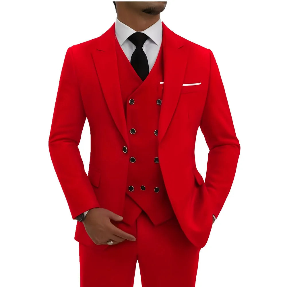 Men's Single-Breasted Three-Piece Formal Suit