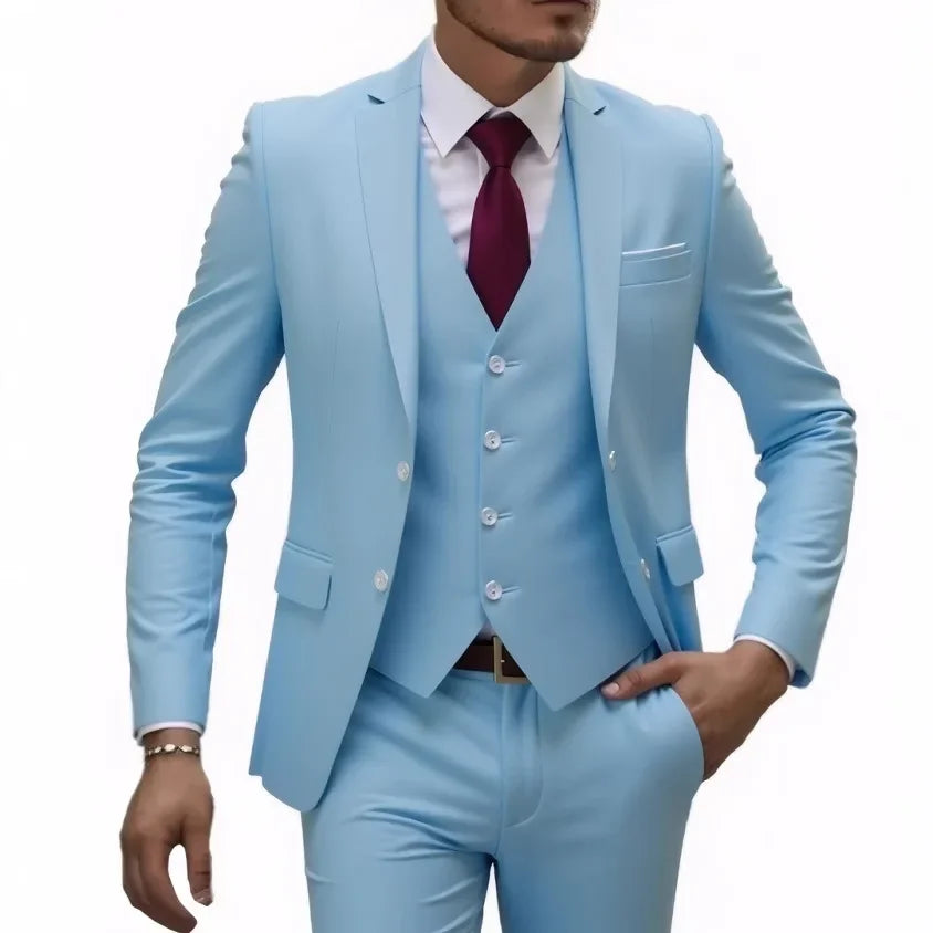Men's Two-Button Three-Piece Suit