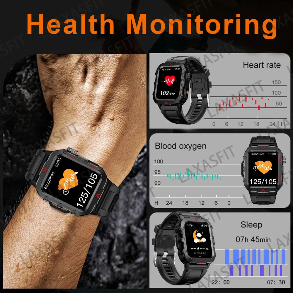 Outdoor 1.44-Inch Calling Smartwatch with Flashlight