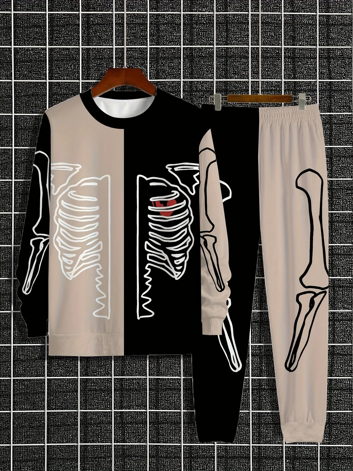 Men's Graphic Print Sweatshirt & Pants Set