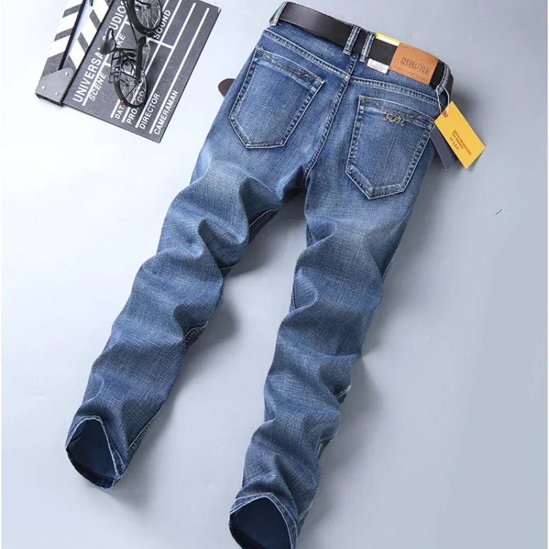 Men's Slim Fit Stretch Denim Jeans - Business Casual Style — product view