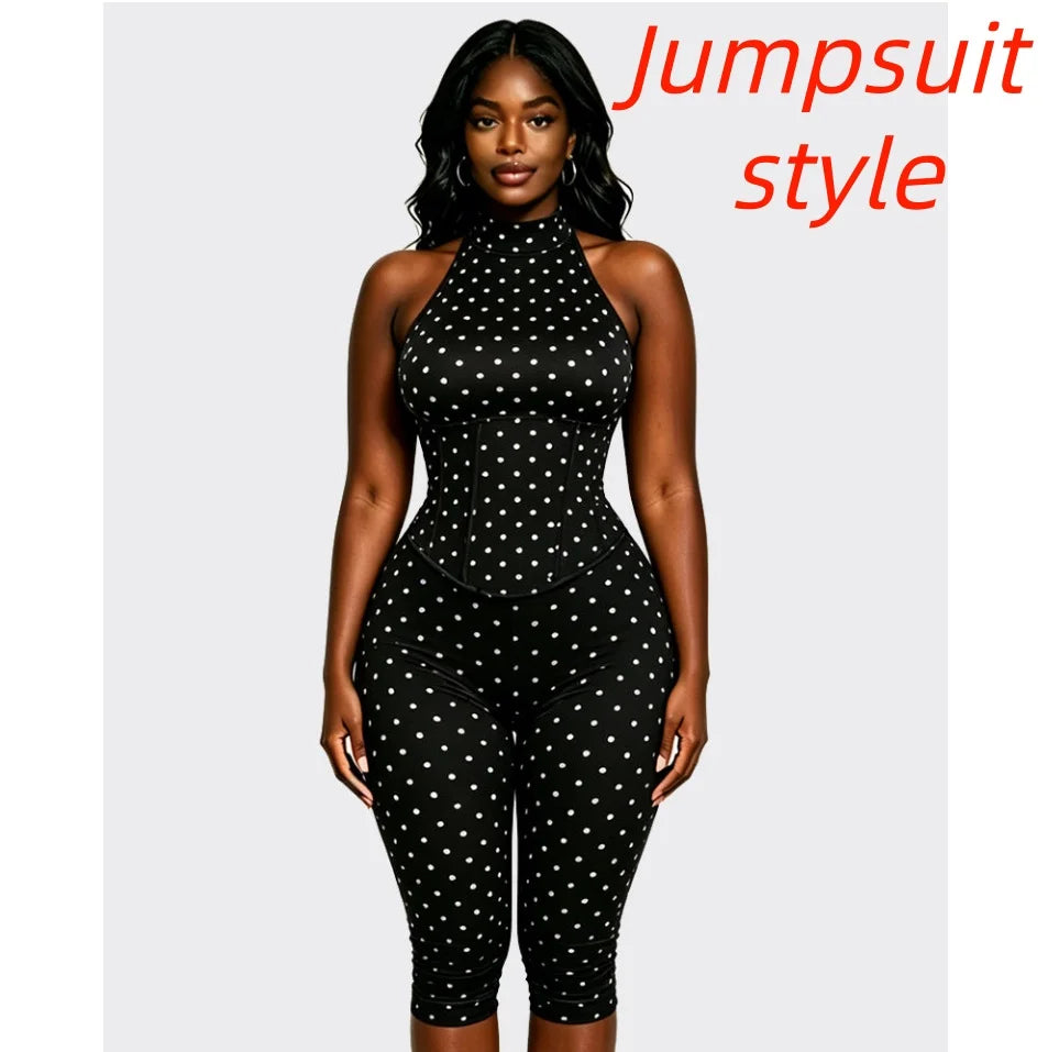 Women's Polka-Dot Halter Jumpsuit
