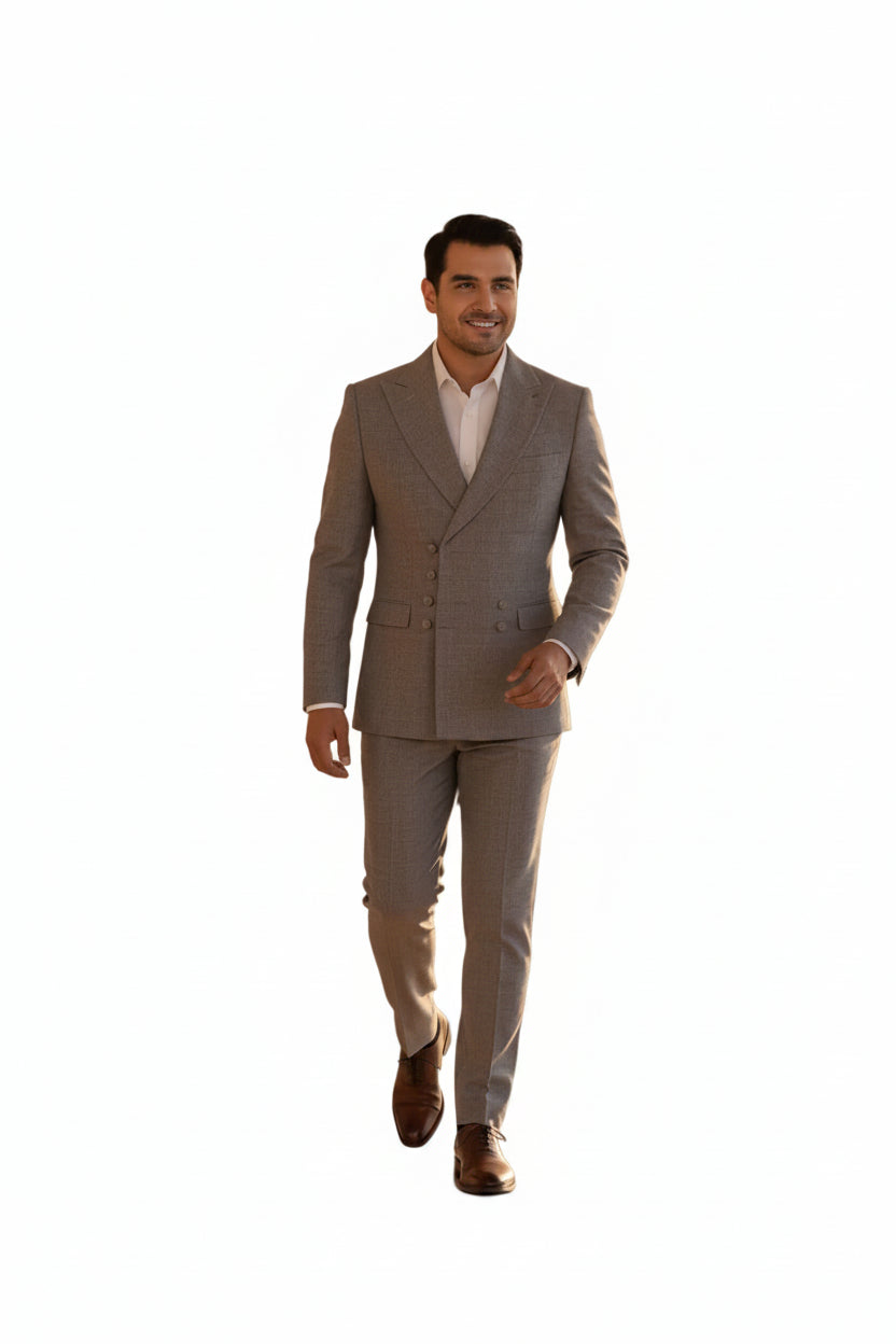 Men's 2-Piece Slim Fit Double-Breasted Suit Set — product view