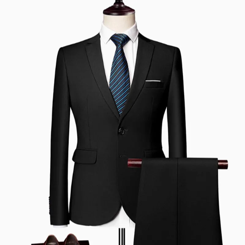 Men's Business Casual Two-Piece Suit
