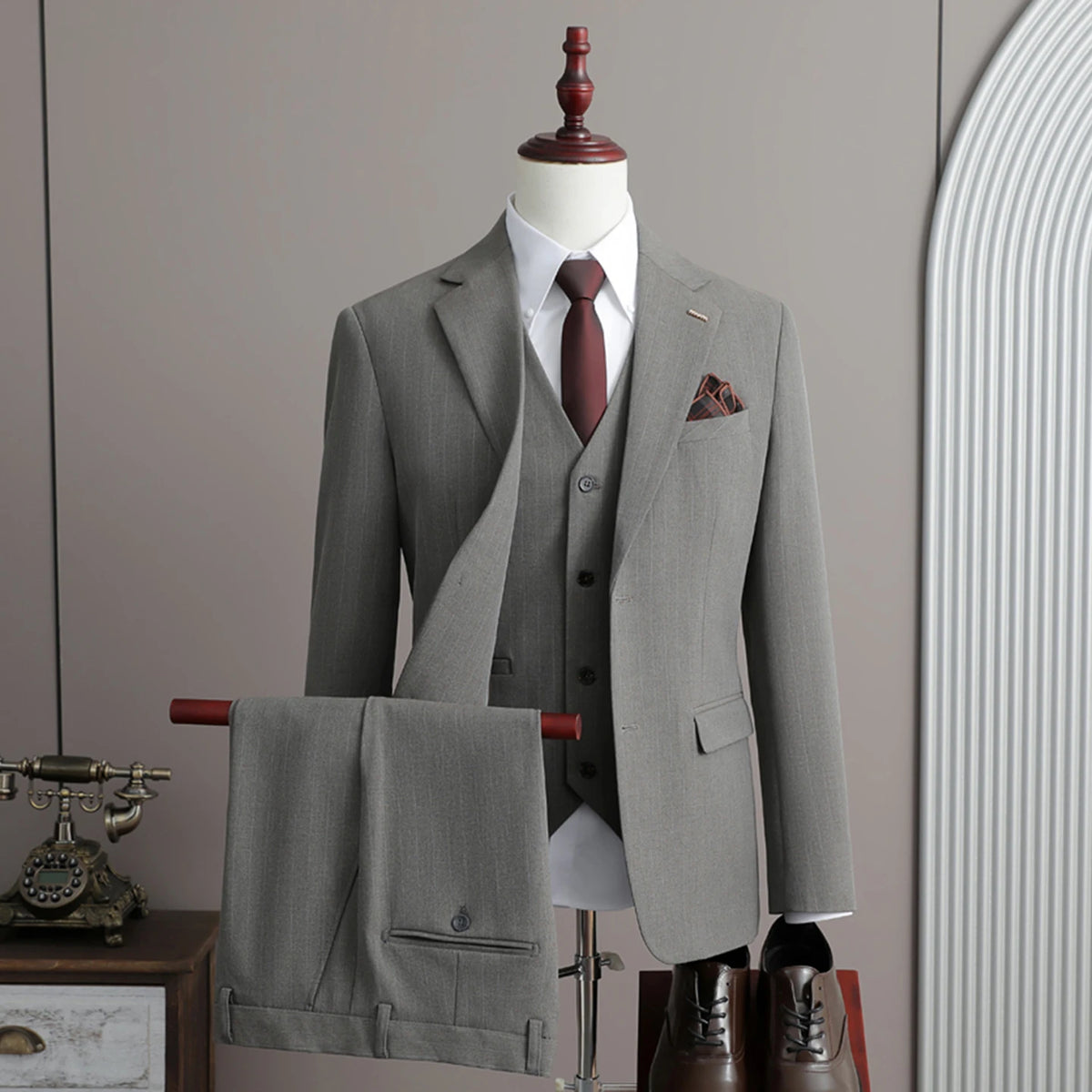 Men's Striped Suit Set — product view