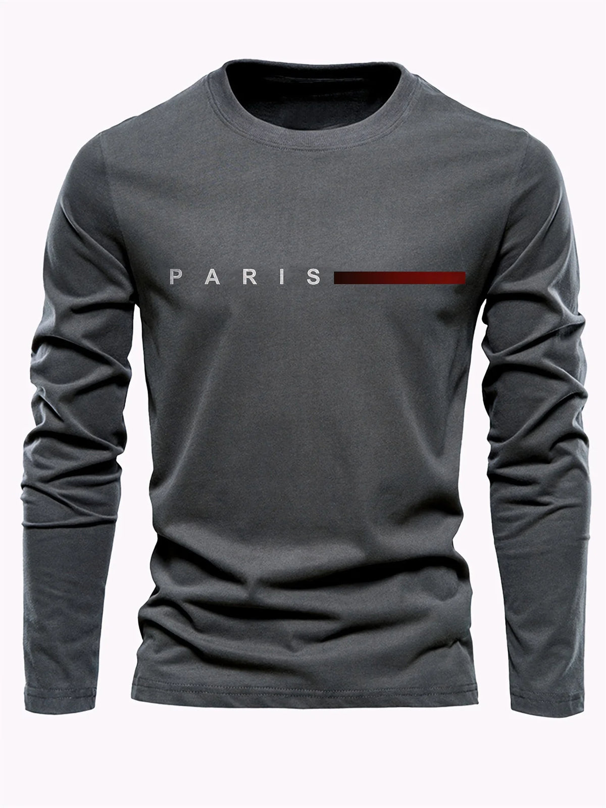 Men's Letter Print Long-Sleeve Casual T-Shirt