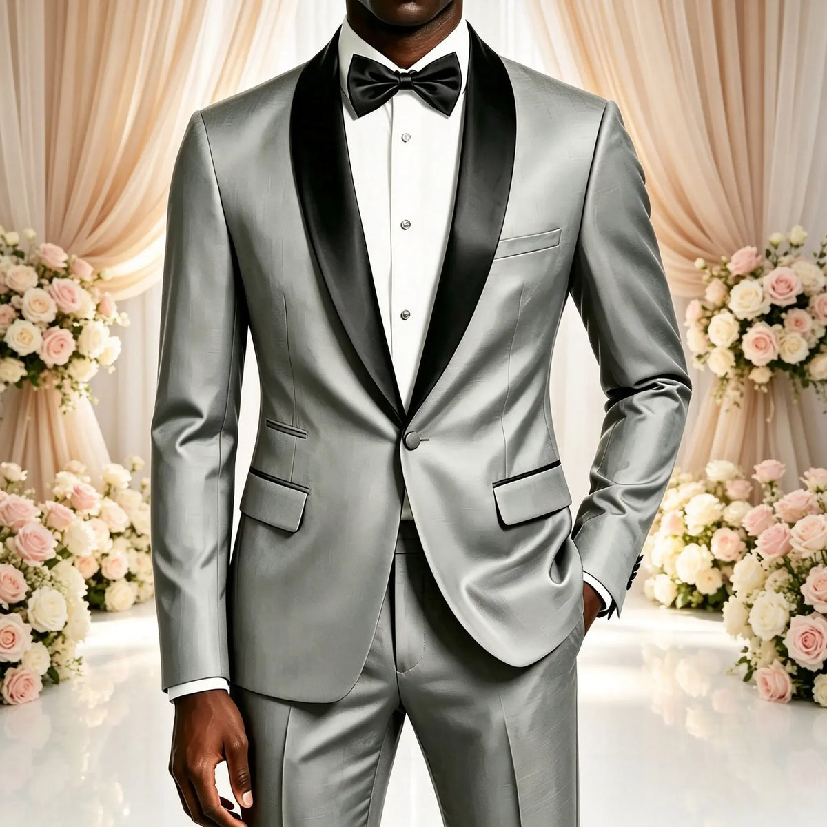Men's Solid-Colour Two-Piece Wedding Suit
