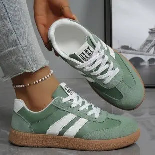 Women's Striped Lace-Up Sneakers — product view
