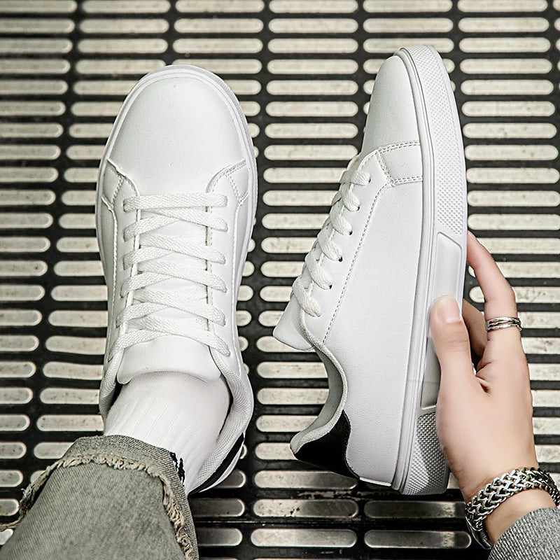 White PU Business Casual Sneakers — product view