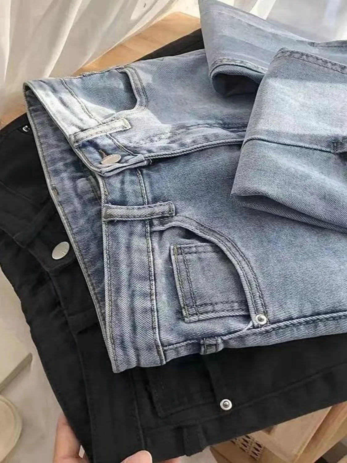 Women's Vintage High-Waist Wide-Leg Jeans — product view