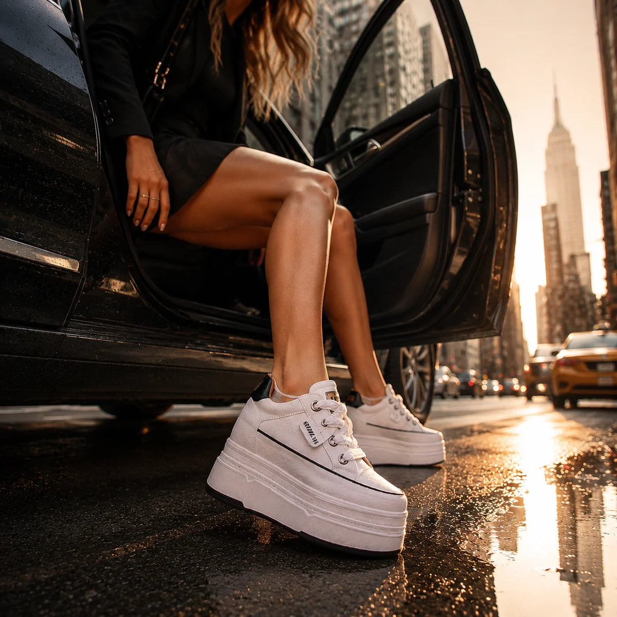 Women's Hidden-Wedge Platform Sneakers — product view