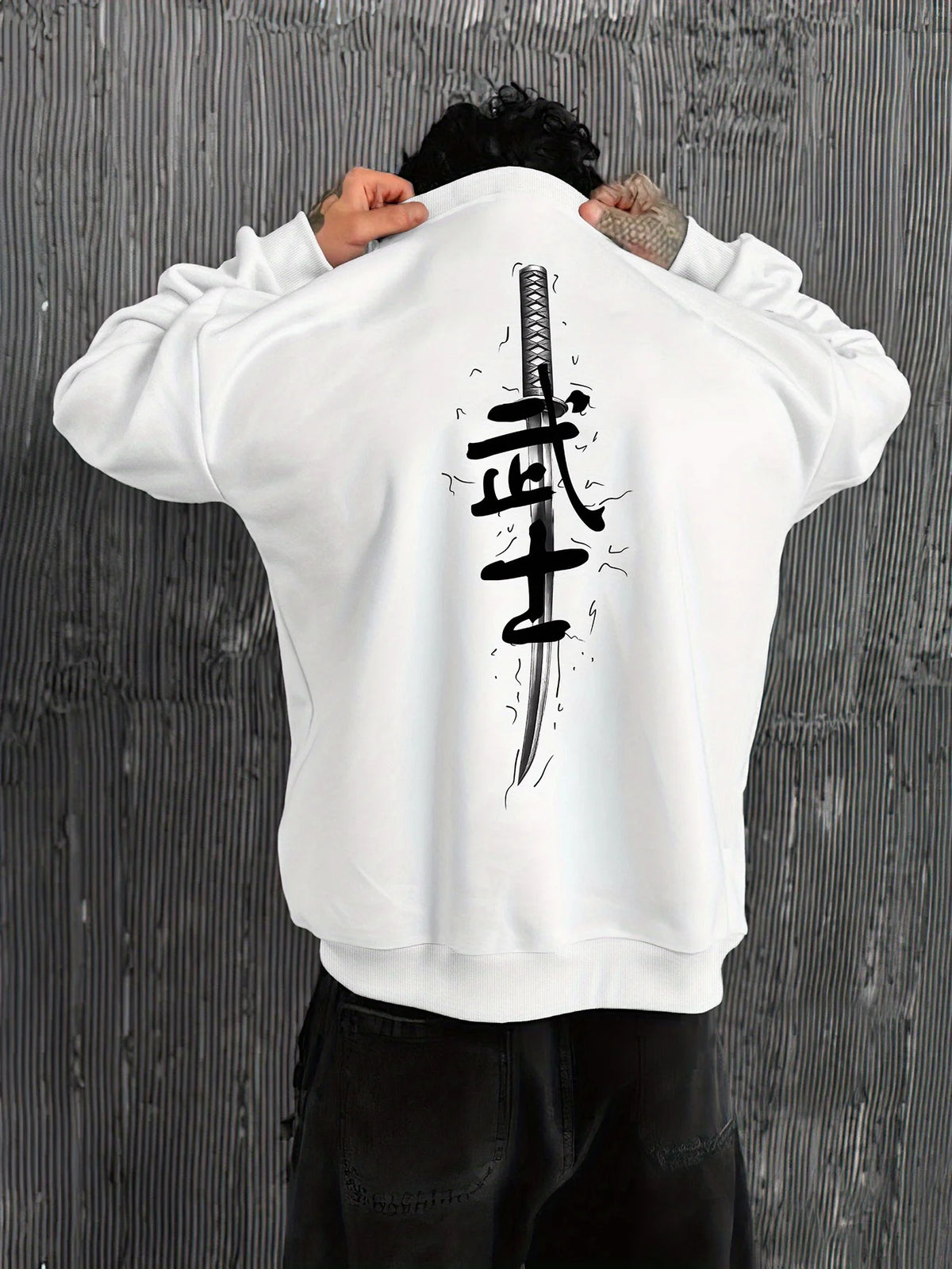 Men's Letter Print Crew-Neck Sweatshirt