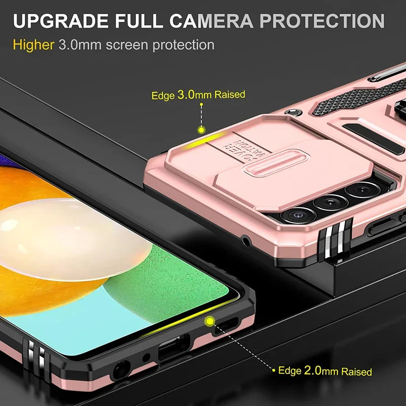 Camera Cover Phone Case for Samsung Galaxy A35, A55, A73 5G, A25 5G, A53 5G, A71 5G, A13, A14, A12, A15, A24 4G, A23, A32 4G, A22 4G, A22 5G, A72, A52, A82 5G, A32 5G, A42 5G