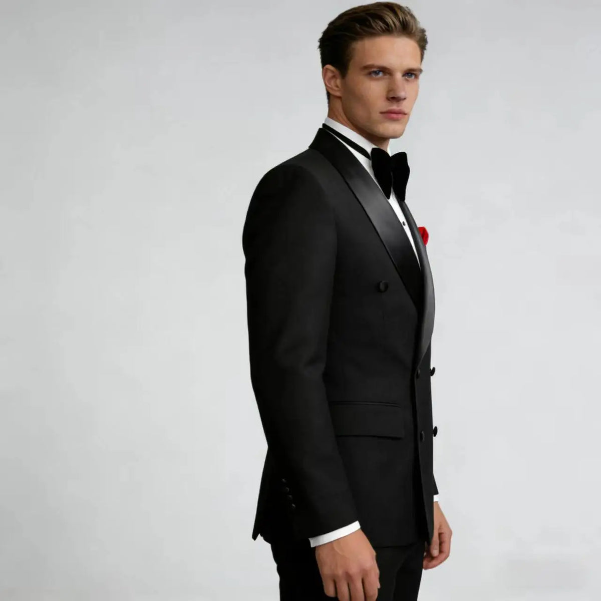 Men's Slim-Fit Double-Breasted Shawl Lapel Suit Set — product view