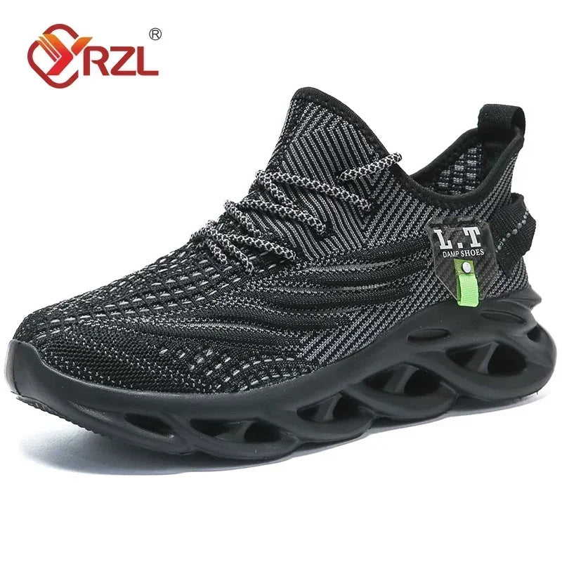 Unisex Black Mesh Jogging-Style Sneakers