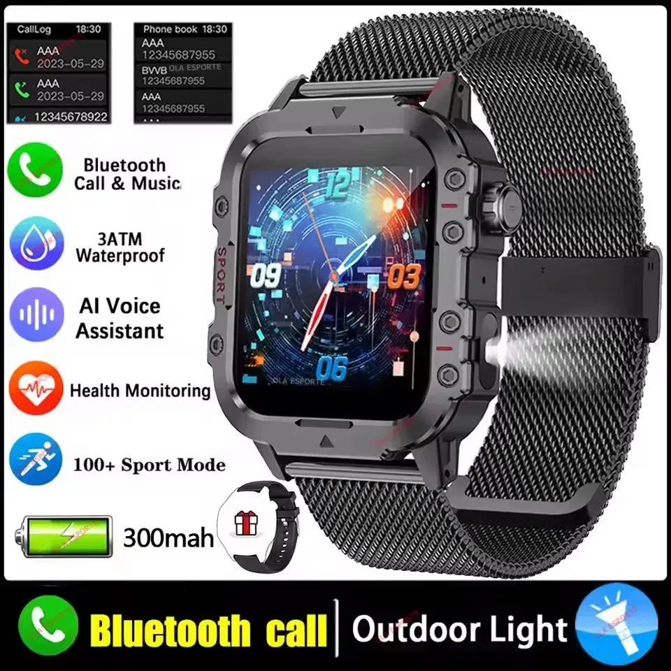 Outdoor 1.71-Inch Calling Smartwatch with Flashlight