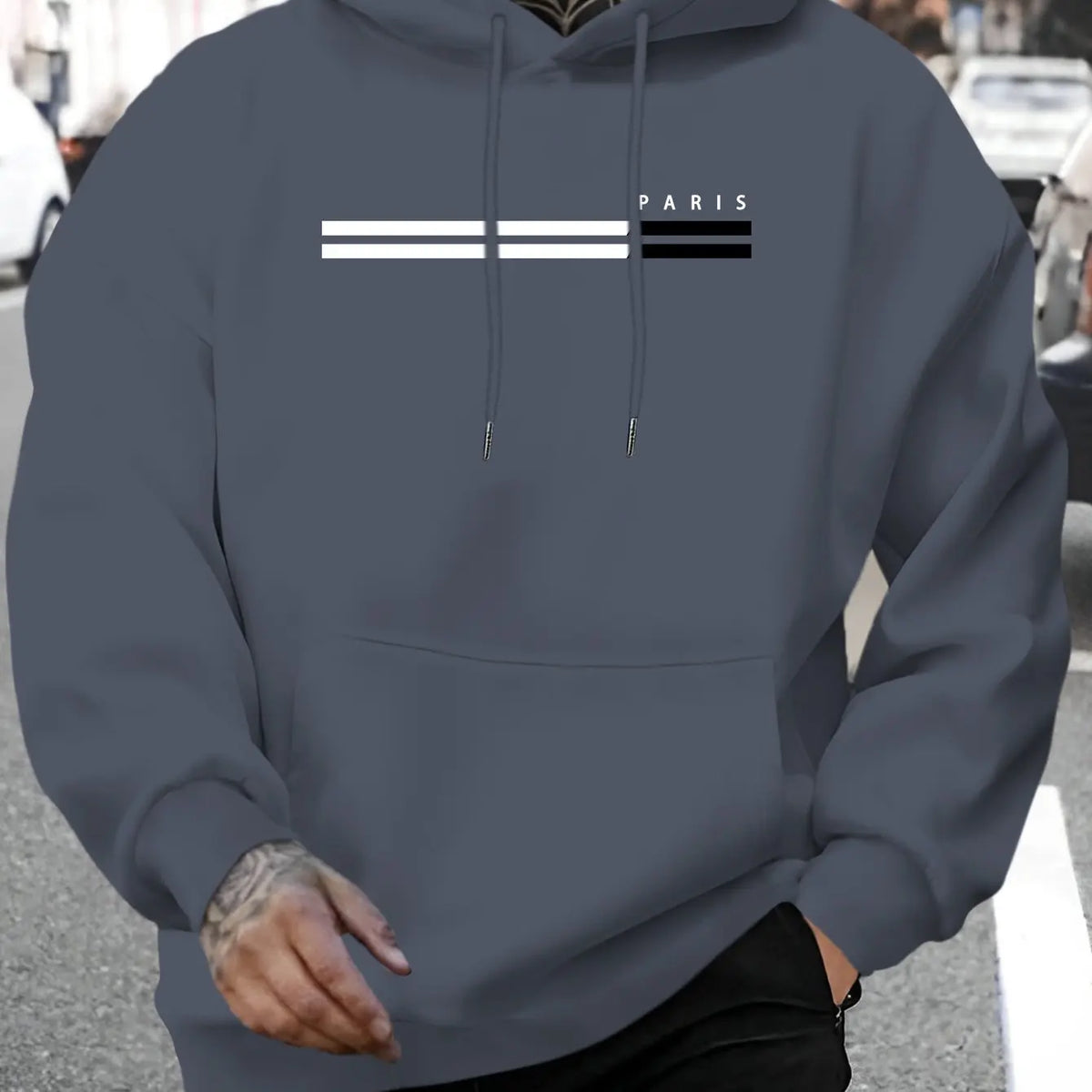 Men's Letter Print Casual Hoodie