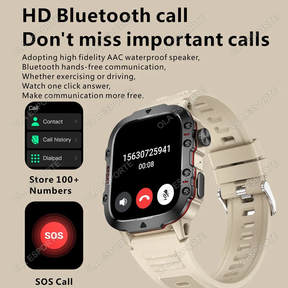 1.81-Inch Calling Smartwatch with Flashlight
