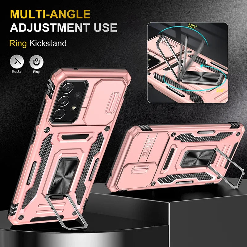 Camera Cover Phone Case for Samsung Galaxy A35, A55, A73 5G, A25 5G, A53 5G, A71 5G, A13, A14, A12, A15, A24 4G, A23, A32 4G, A22 4G, A22 5G, A72, A52, A82 5G, A32 5G, A42 5G