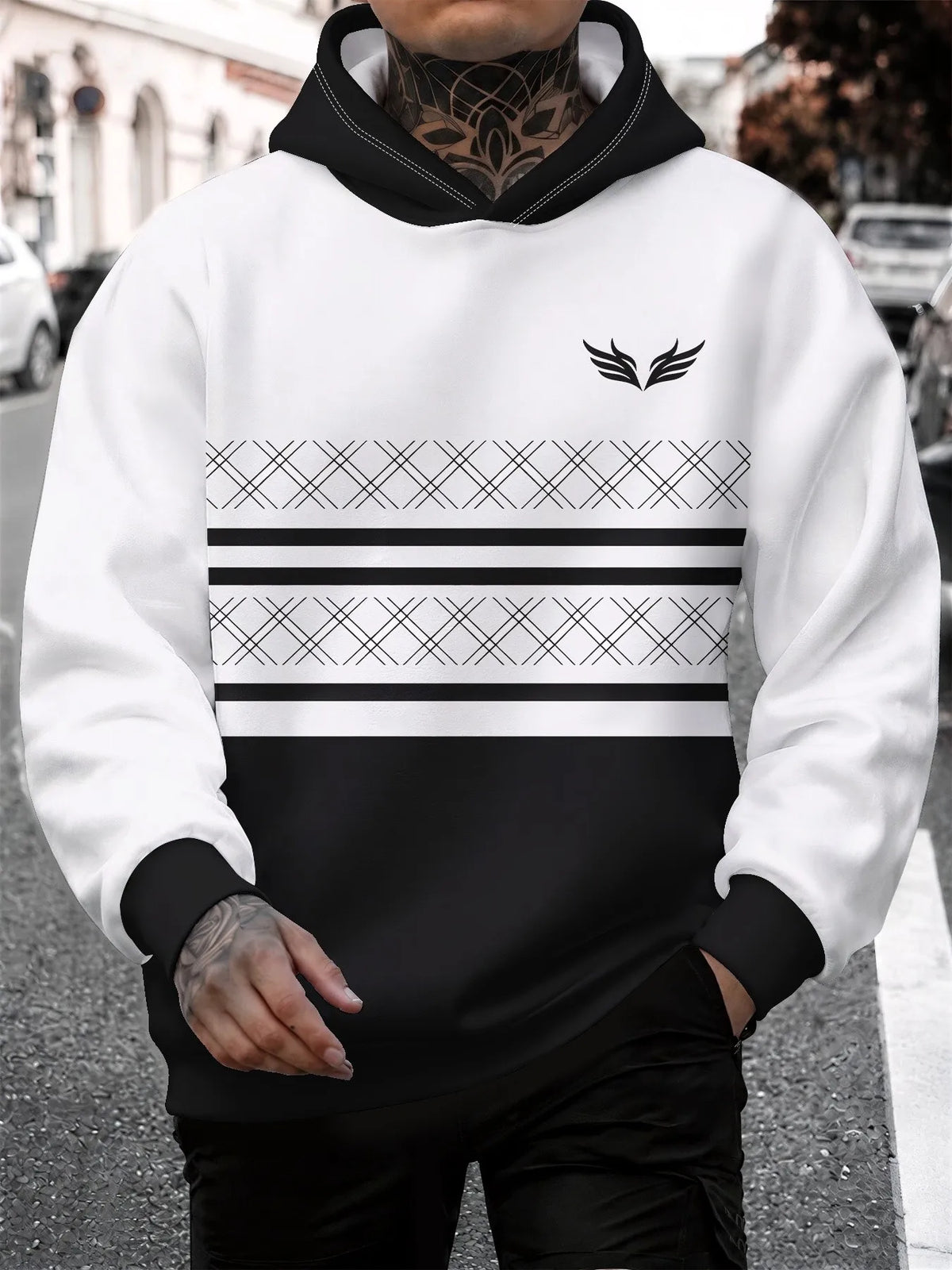 Men's Striped Casual Hoodie