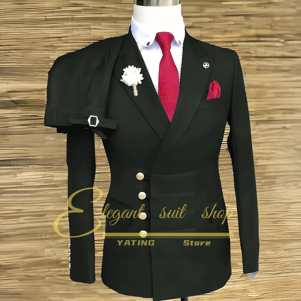 Men's Double-Breasted Two-Piece Suit Set — product view