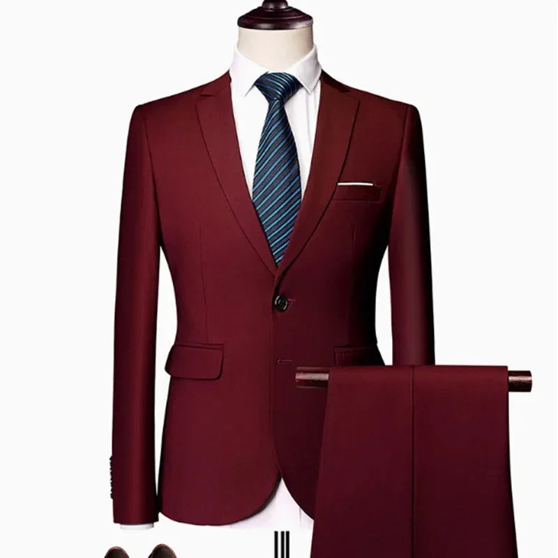 Men's Business Casual Two-Piece Suit