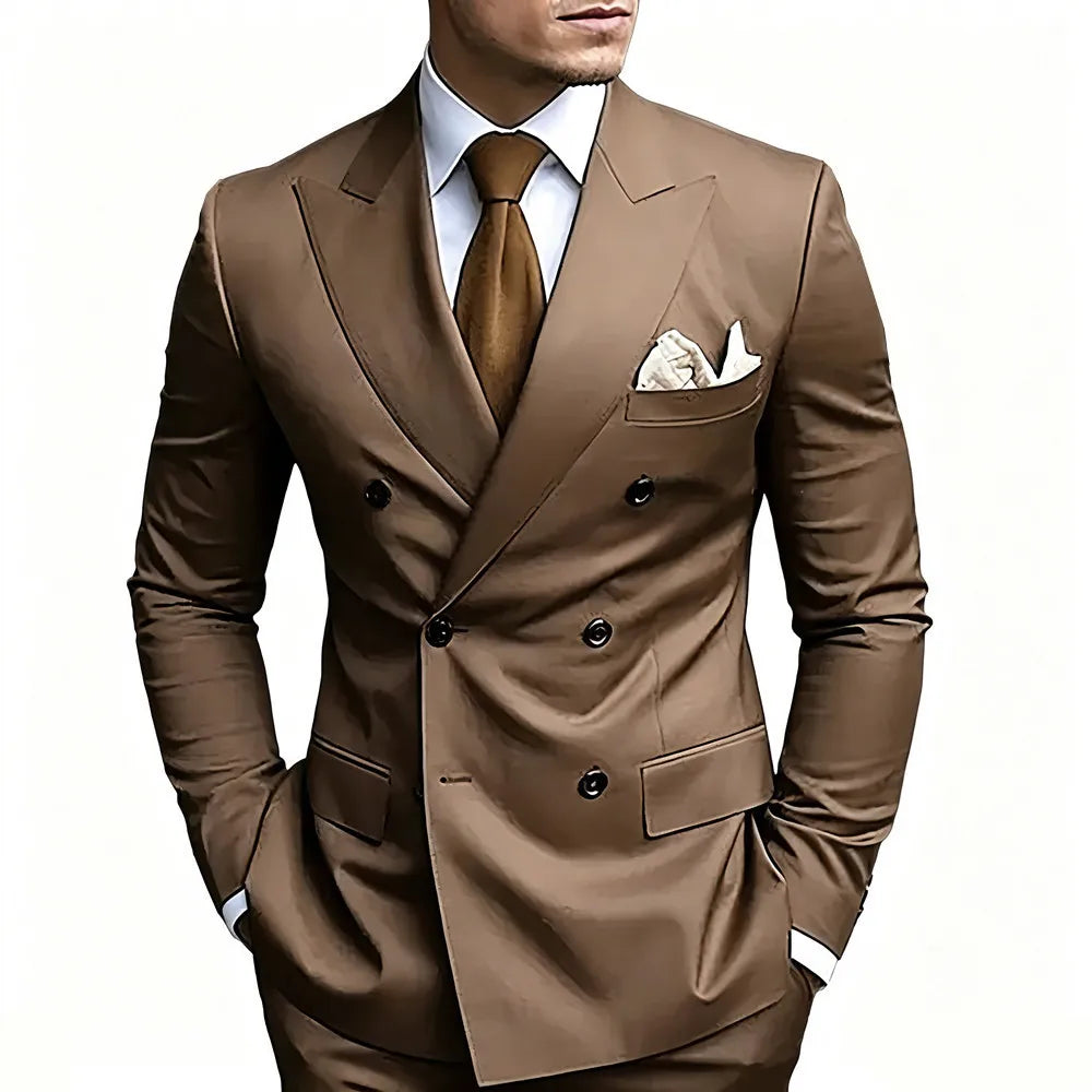 Men's Peak-Lapel Double-Breasted Suit