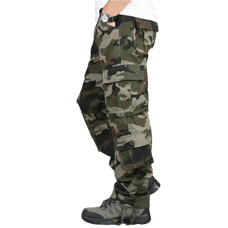Men's Tactical Cargo Pants - Cotton Camouflage for Work & Outdoor Wear — product view