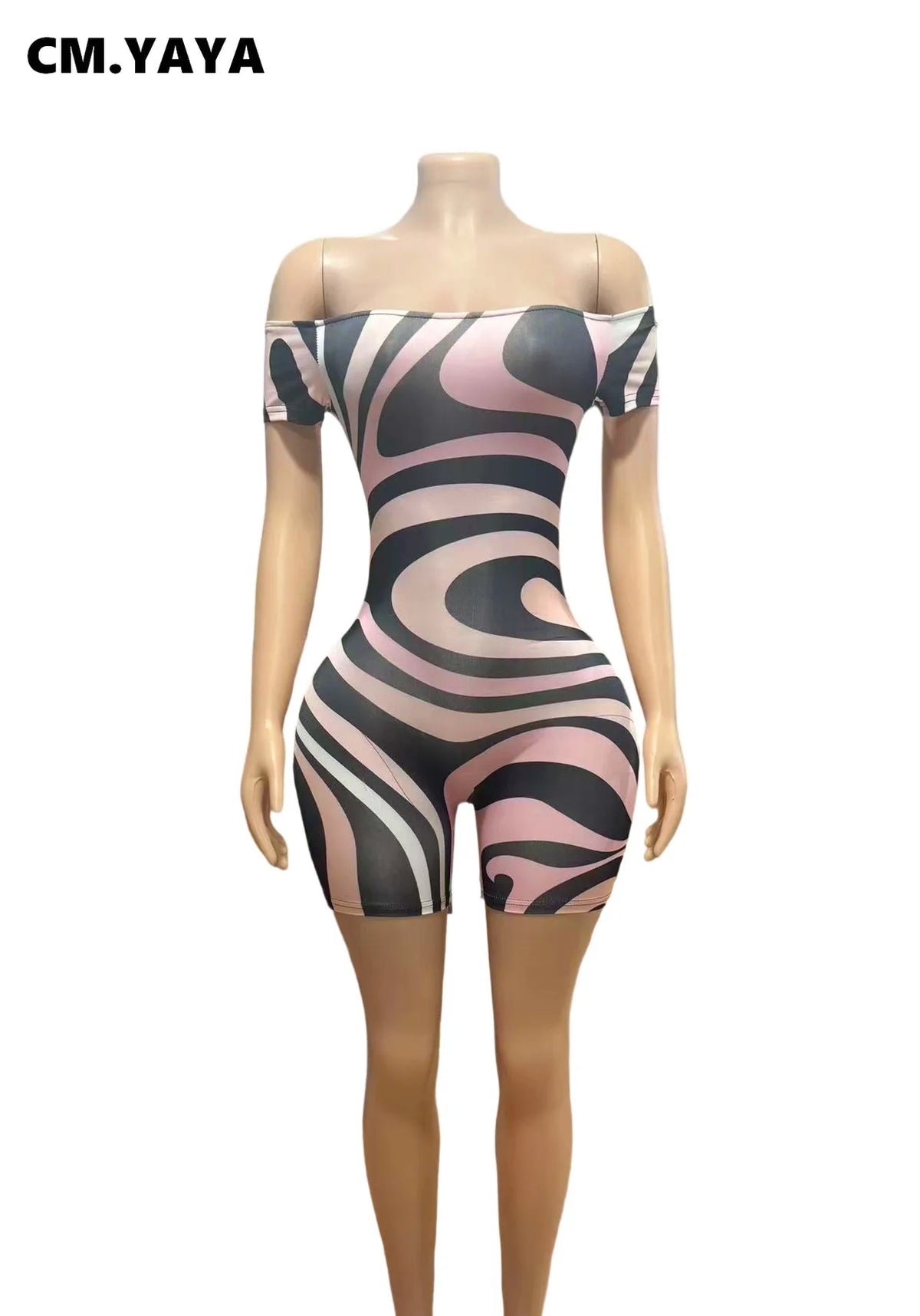 Women's Geometric-Print Slash-Neck Jumpsuit