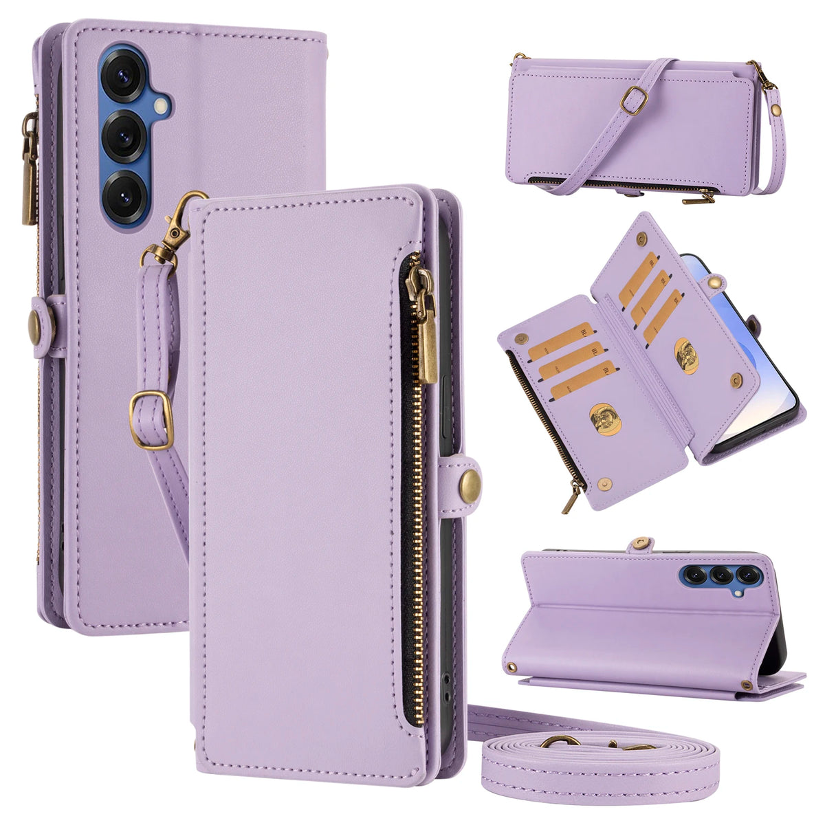 Multi-Card Flip Wallet Phone Case with Coin Storage for Samsung Galaxy S26, S26 Pro, S10, S10+, S9, S9+, S25 Edge, S25+, S25 FE, S25 Ultra, S25, S24 FE, S24+, S24, S26 Plus, S26 Ultra, S26 Edge, S21, S21 Ultra 5G, S21 FE 5G, S21+ 5G & More Models
