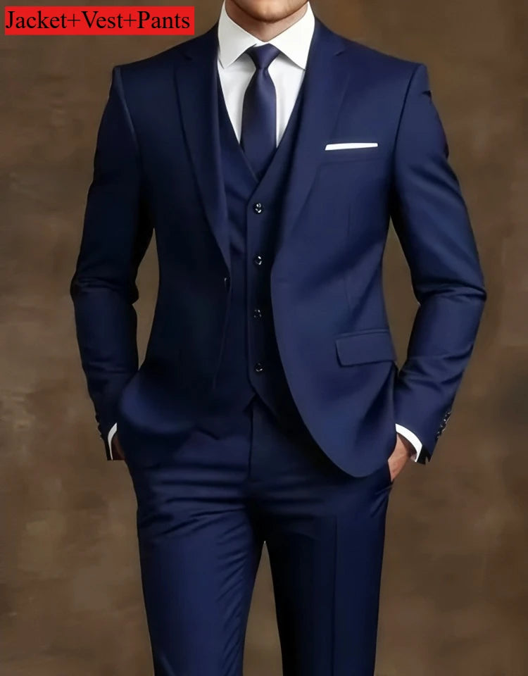 Men's Black Slim-Fit Suit Set — product view