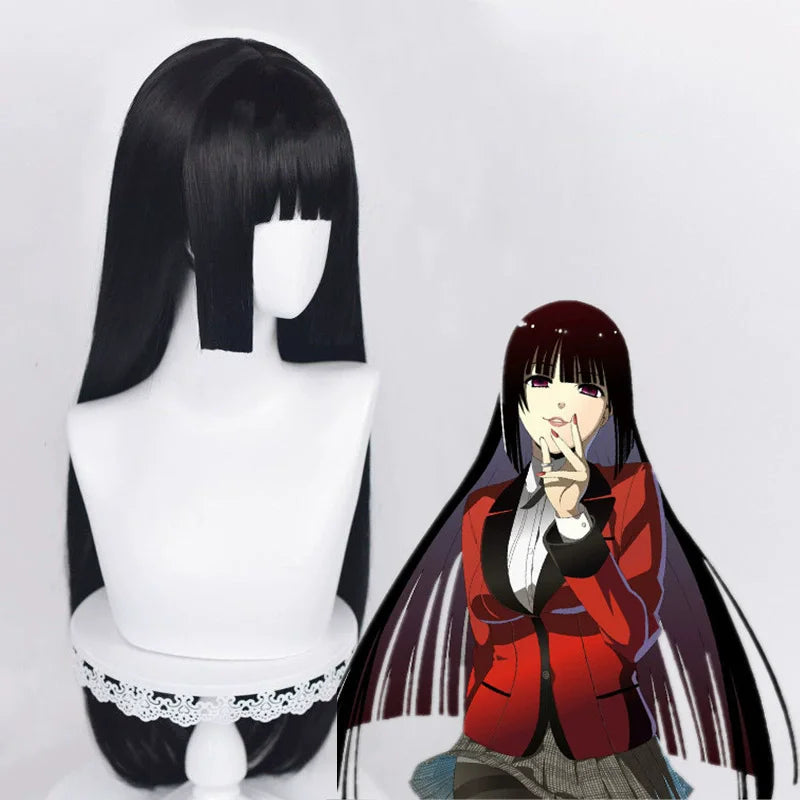 Women's Black Straight Synthetic Wig — product view
