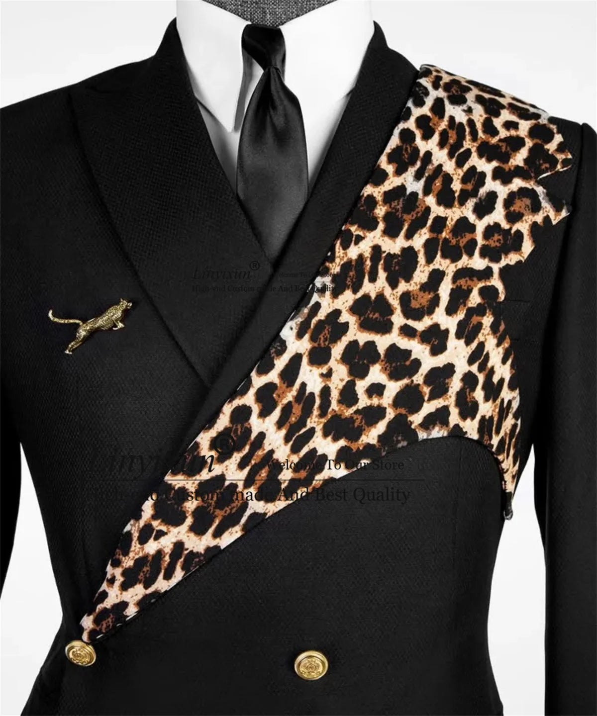 Men's Leopard Print 2-Piece Slim Fit Suit Set — product view
