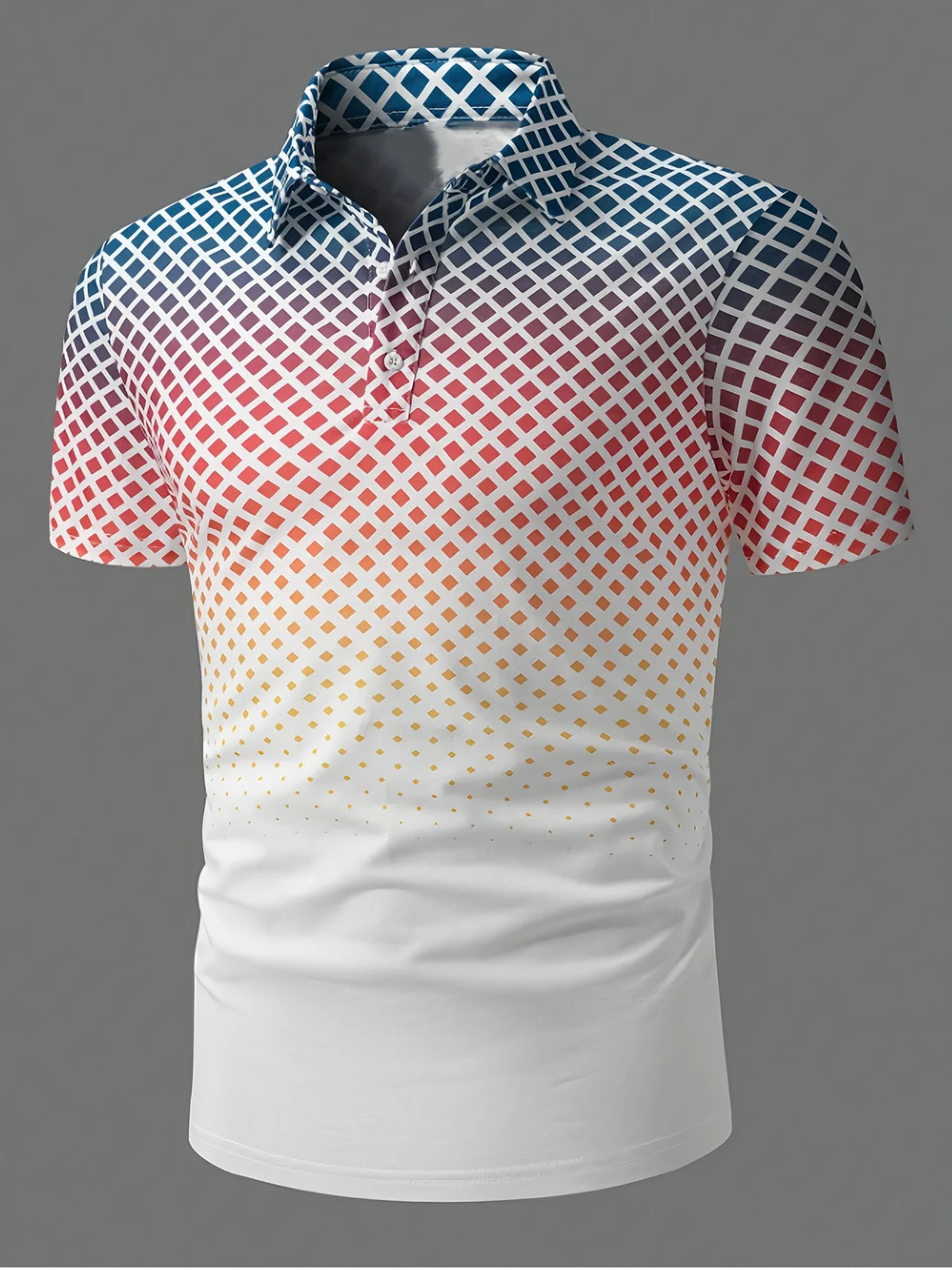 Men's Polka Dot Short-Sleeve Polo Shirt