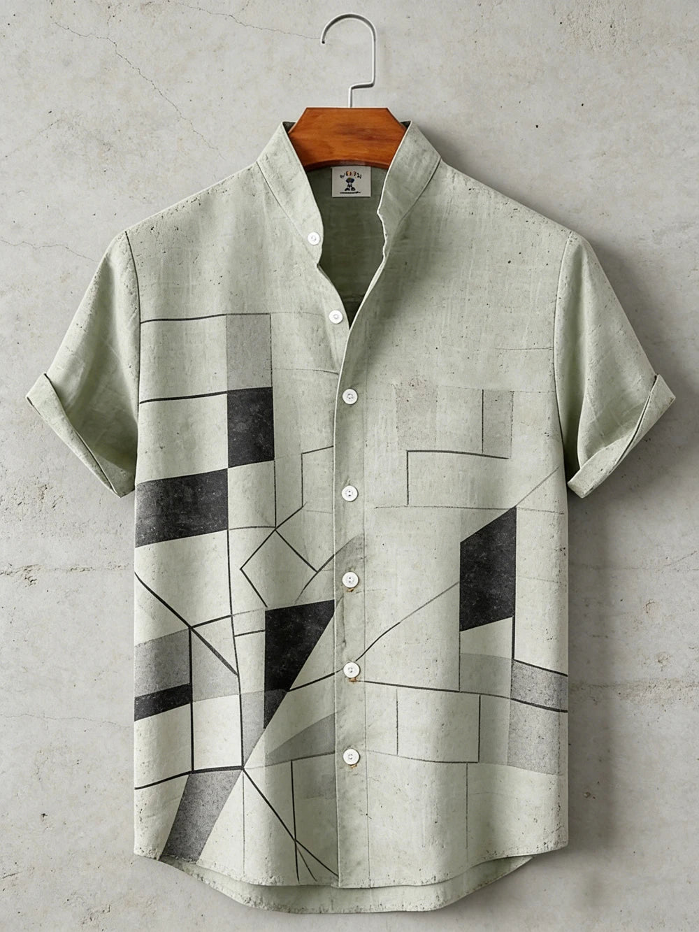 Men's Graphic Print Short-Sleeve Casual Shirt