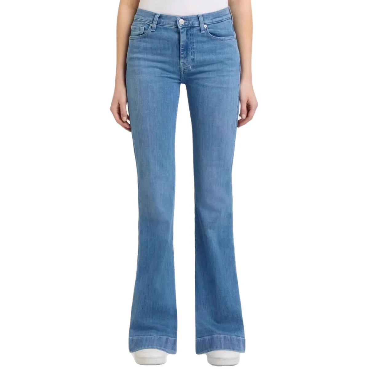 Women's Embroidered Stretch Flare Jeans — product view