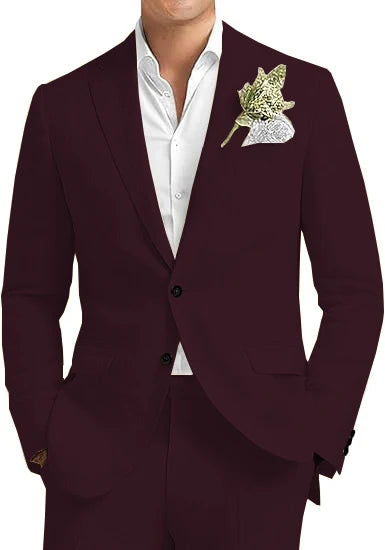 Men's Linen 2-Piece Notched Lapel Suit Set — product view
