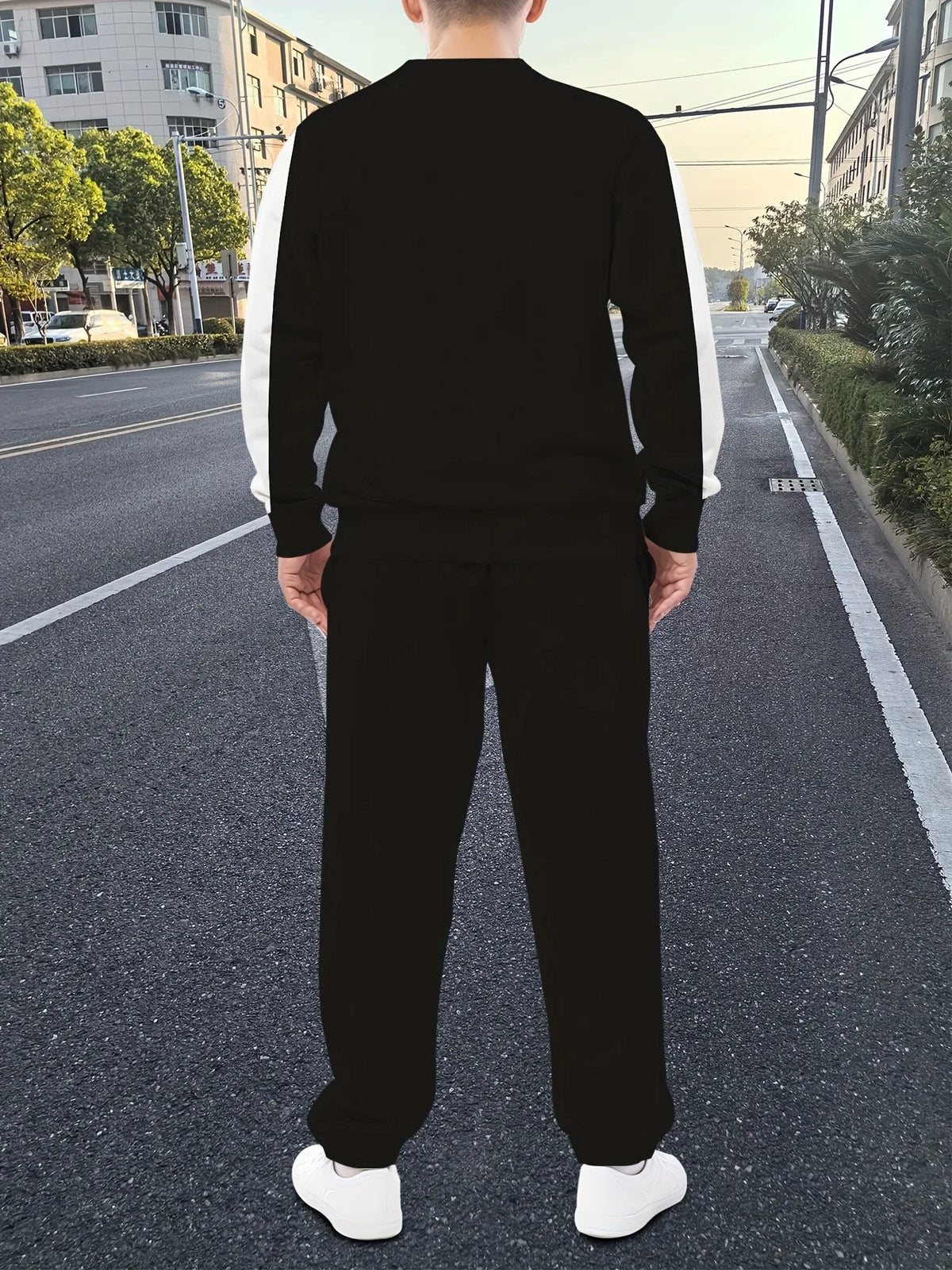 Men's Letter Print Sweatshirt & Pants Set