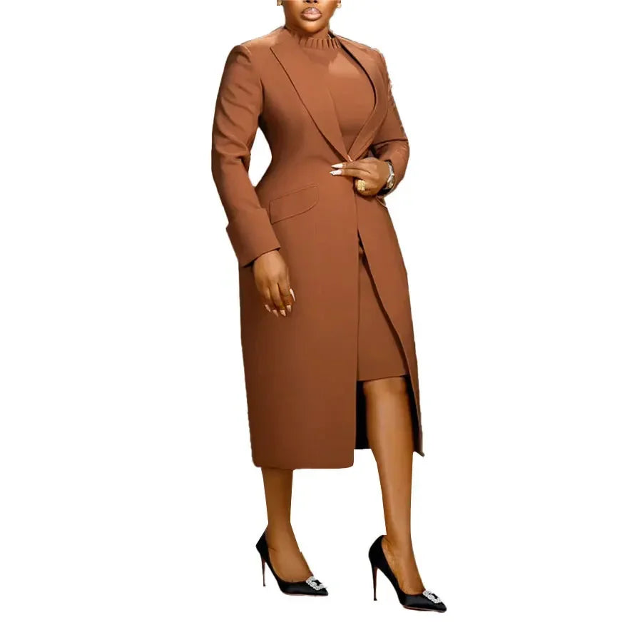 Women's Long Blazer & Dress Set