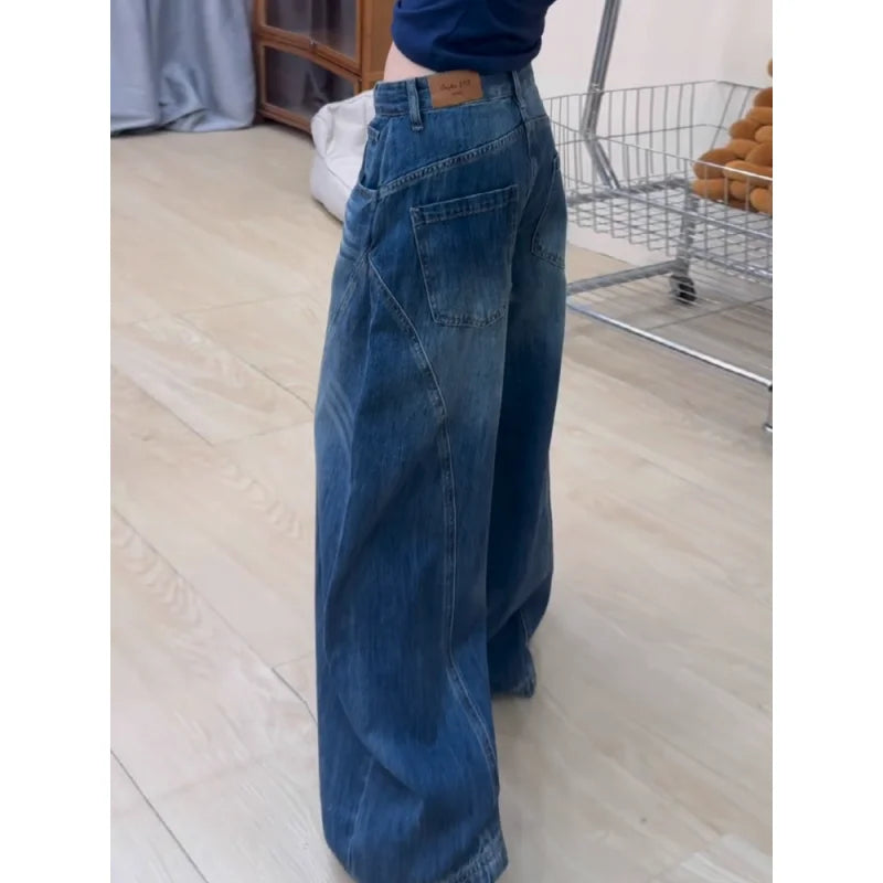 Women's High-Waist Floor-Length Wide-Leg Jeans — product view
