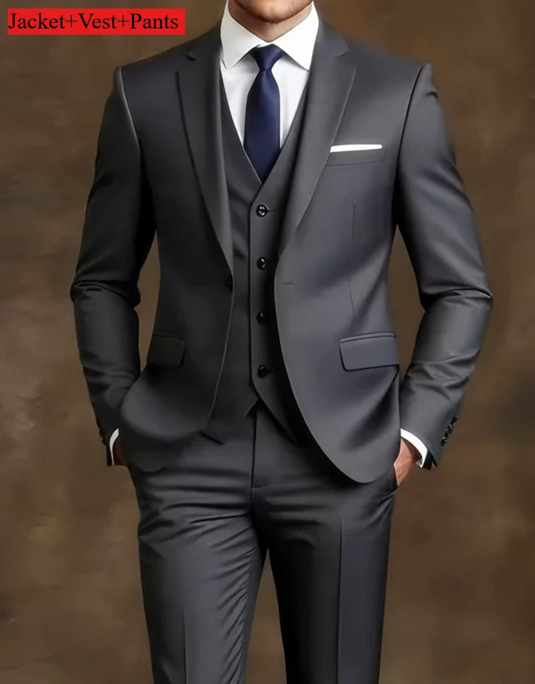 Men's Black Slim-Fit Suit Set — product view